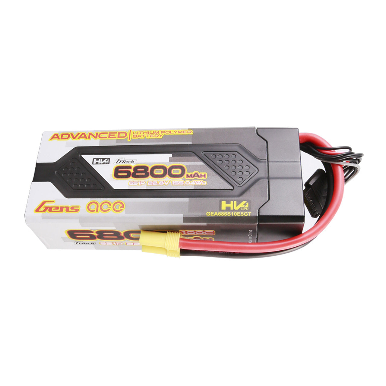 Gens Ace 6800mAh 6S 100C 22.8V Hardcase G-Tech Advanced Lipo Battery Pack 61# with EC5 Plug